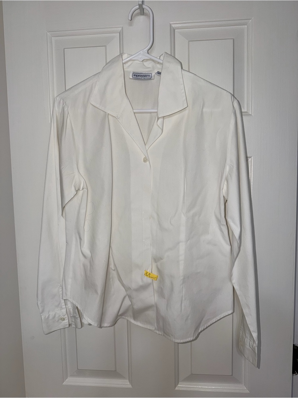 Impressions Women's White Button-Front Blouse